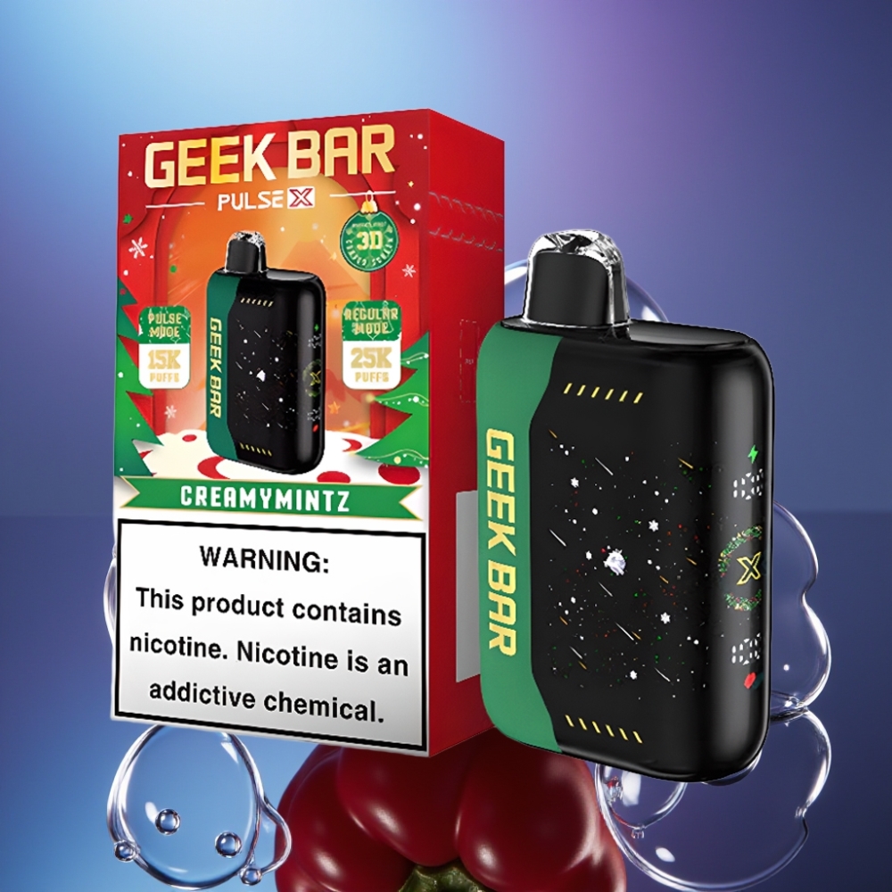 GEEK BAR Pulse X 25000 Pufuri cu Ecran 3D și Dual Mesh Coil Ediție de Crăciun