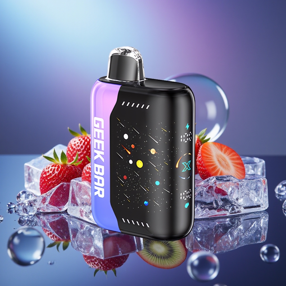 GEEK BAR Pulse X 42K Puffs Meteor Edition Căpșuni Kiwi Gheață cu Dual Mesh Coil