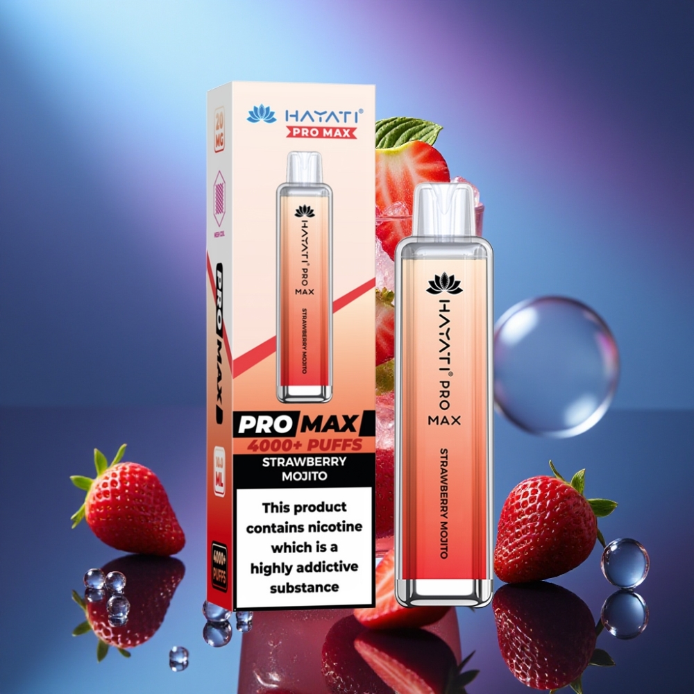 Hayati Pro Max 4000 Puffs Baterie Reîncărcabilă Capsuni Mojito Disposable Vape