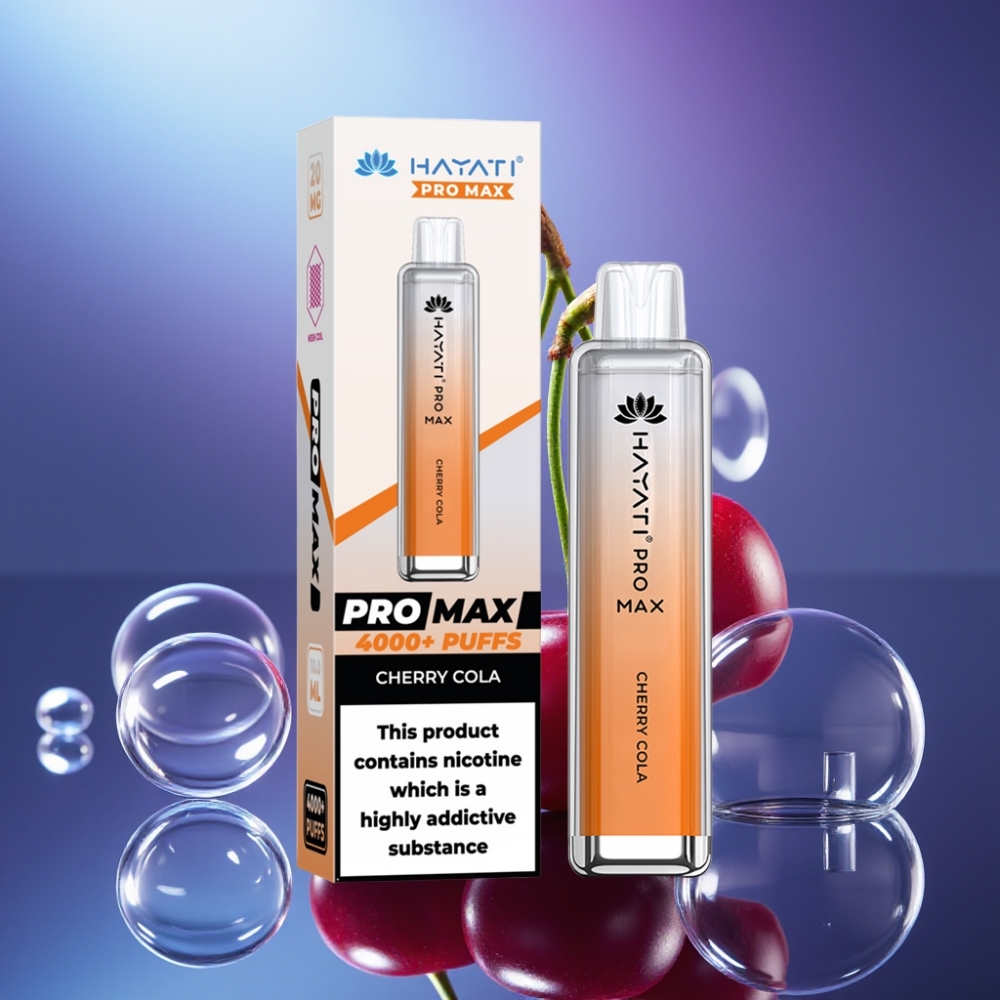 Hayati Pro Max 4000 Puffs Baterie Reîncărcabilă Disposable Vape Cireș-Cola