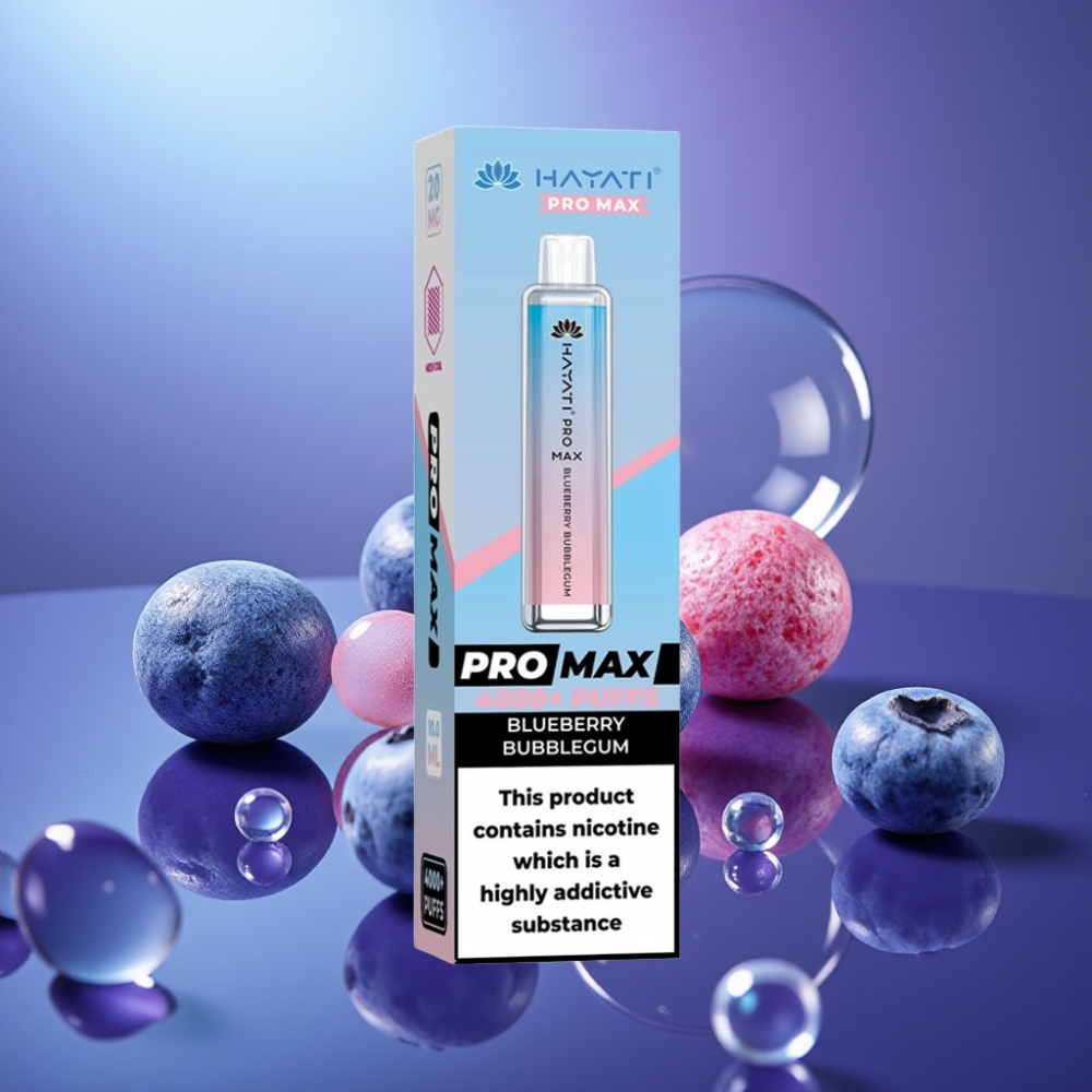 Hayati Pro Max 4000 Puffs Disposable Vape Afine cu Afine Bomboană și Baterie Reîncărcabilă