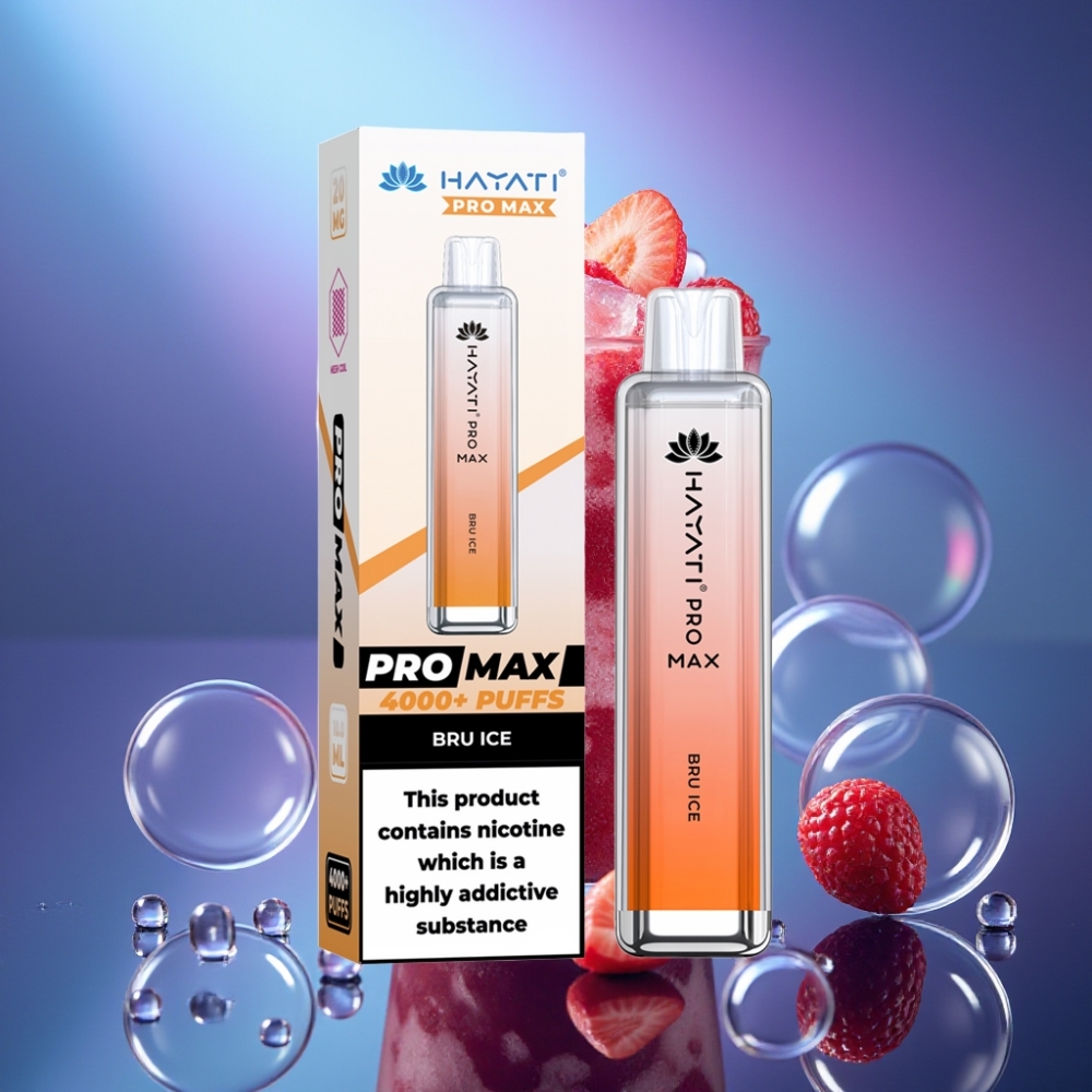 Hayati Pro Max 4000 Puffs Disposable Vape Bru Gheață cu Baterie Reîncărcabilă