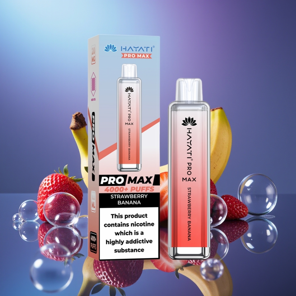 Hayati Pro Max 4000 Puffs Disposable Vape Căpșuni Banane Reîncărcabil