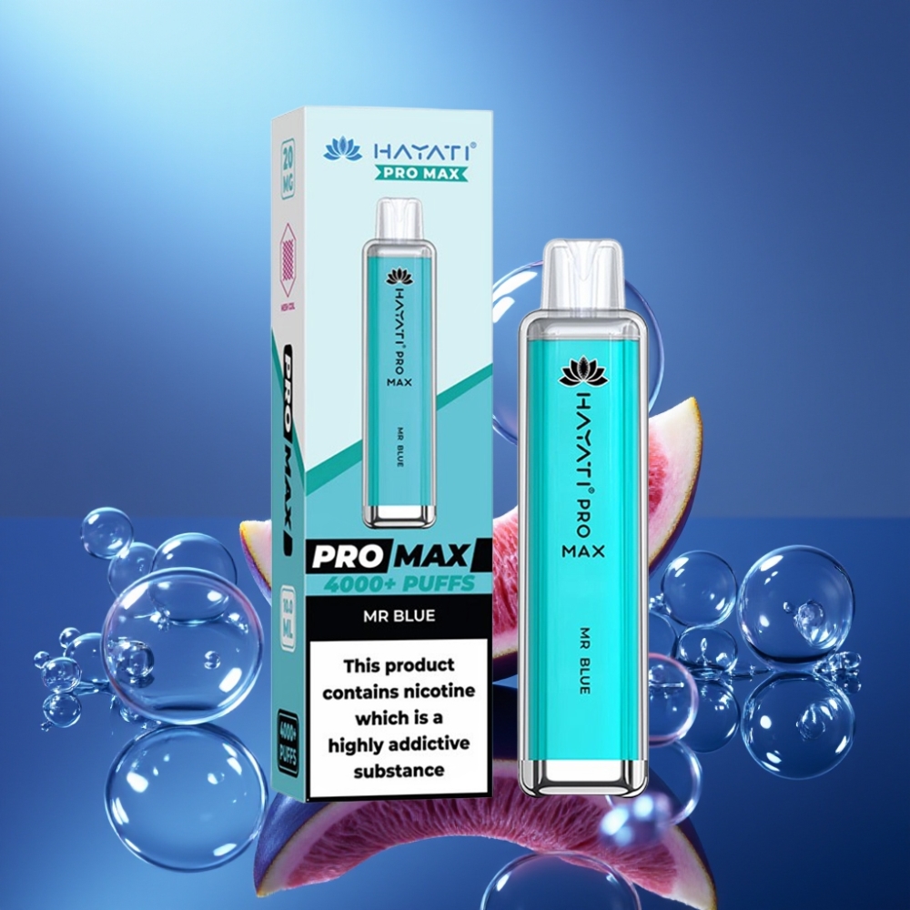 Hayati Pro Max 4000 Puffs Disposable Vape Domnul Albastru cu Baterie Reîncărcabilă