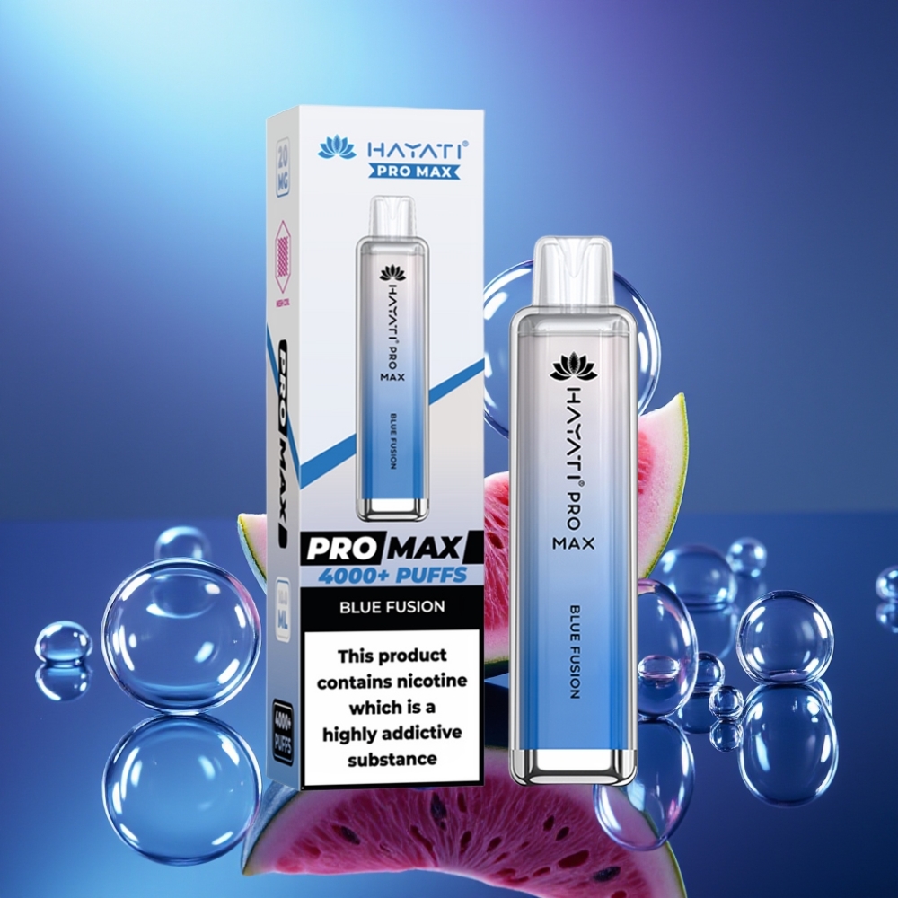 Hayati Pro Max 4000 Puffs Disposable Vape Fuziune Albastră cu Baterie Reîncărcabilă