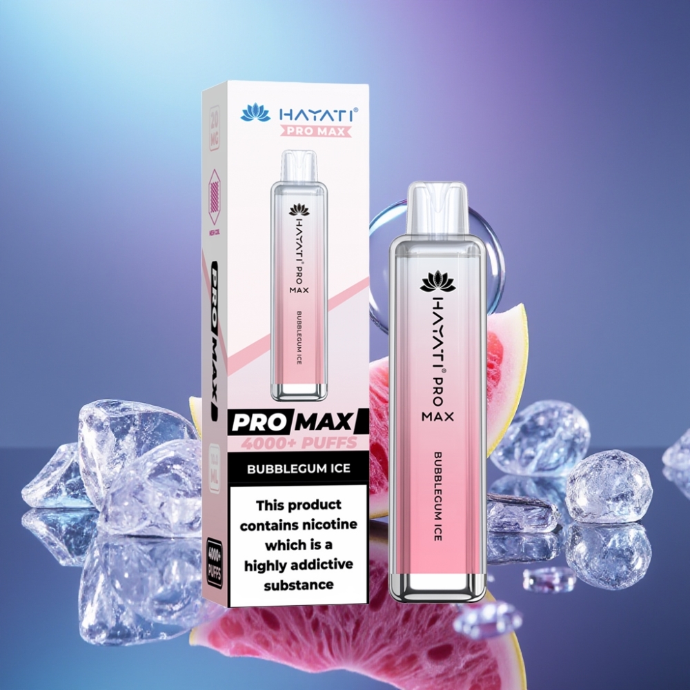 Hayati Pro Max 4000 Puffs Disposable Vape Gheață Bazooka și Baterie Reîncărcabilă