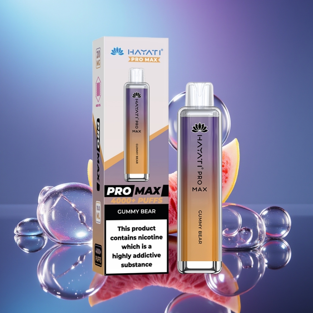 Hayati Pro Max 4000 Puffs Disposable Vape Gummy Bear Reîncărcabil și Crystal
