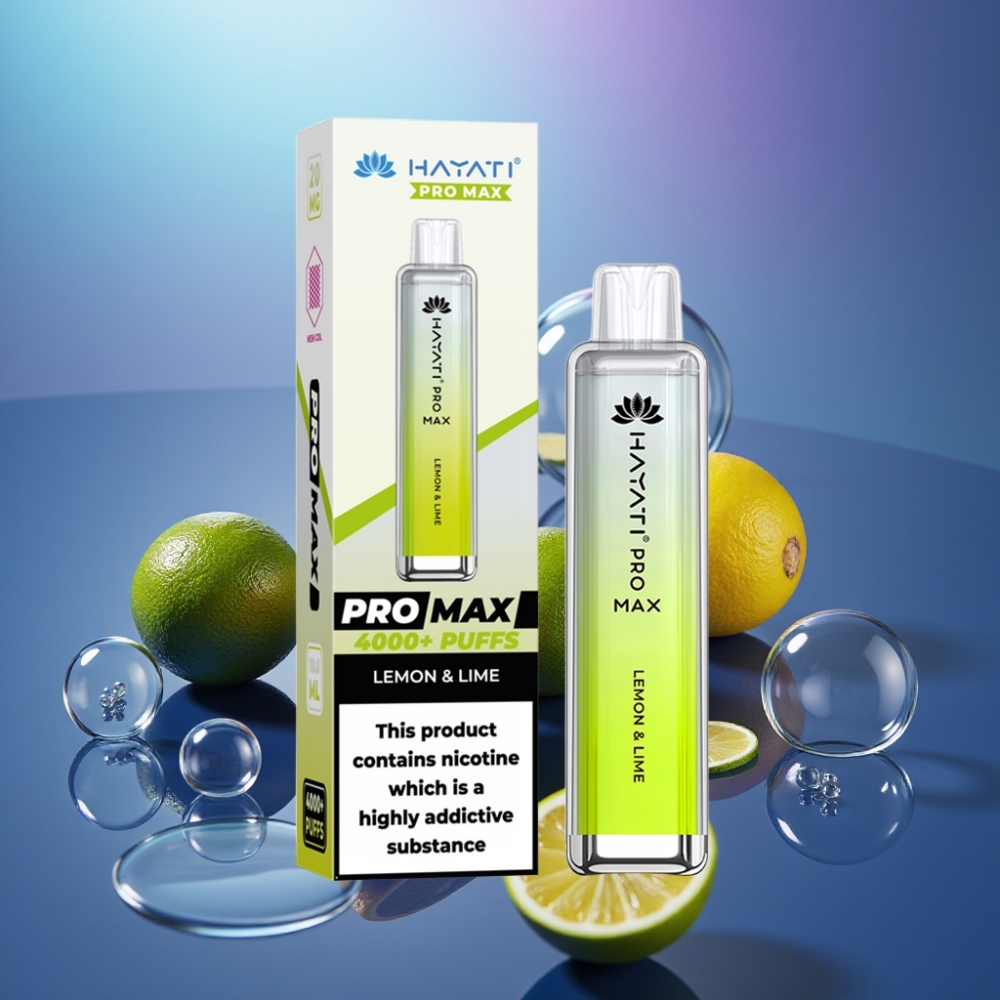 Hayati Pro Max 4000 Puffs Disposable Vape Lămâie & Lime cu Baterie Reîncărcabilă