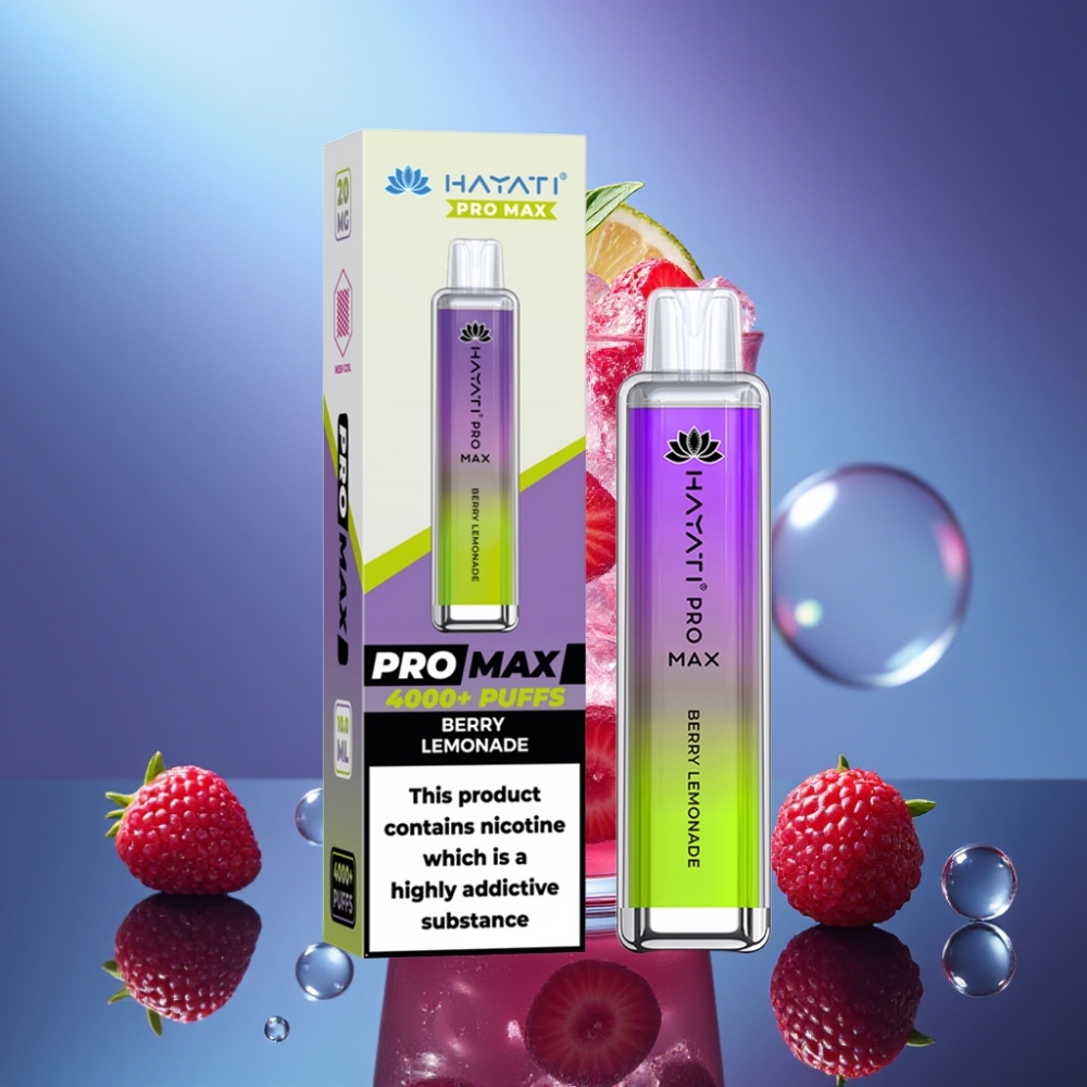 Hayati Pro Max 4000 Puffs Disposable Vape Limonadă cu Zmeură Baterie 1400mAh