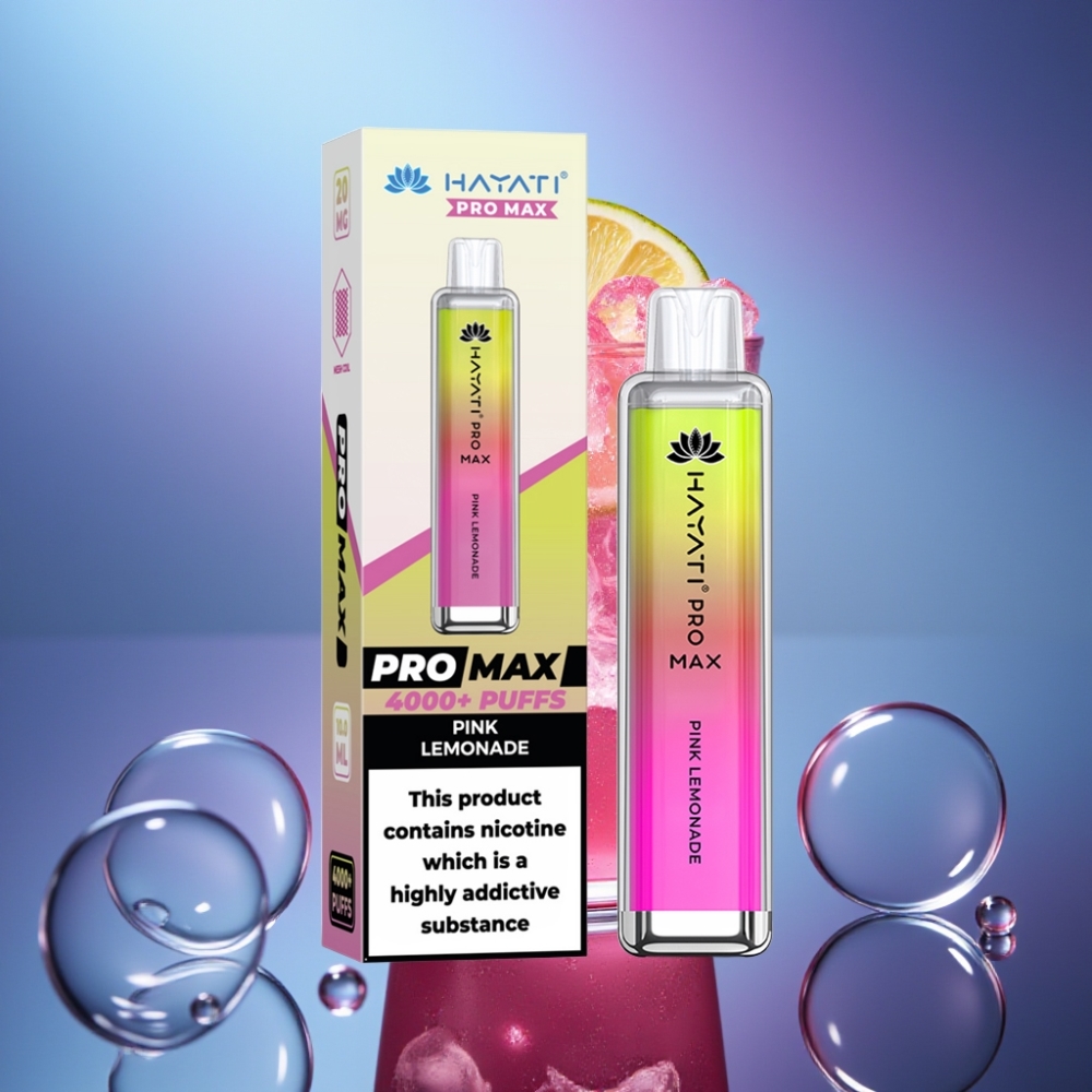Hayati Pro Max 4000 Puffs LED Battery Lamaie Roz Disposable Vape
