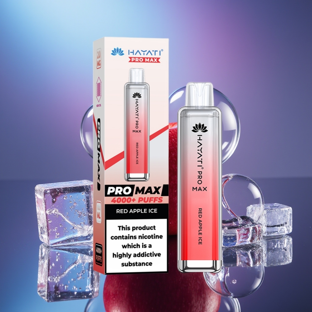 Hayati Pro Max 4000 Puffs Măr Roșu Gheață Baterie Reîncărcabilă