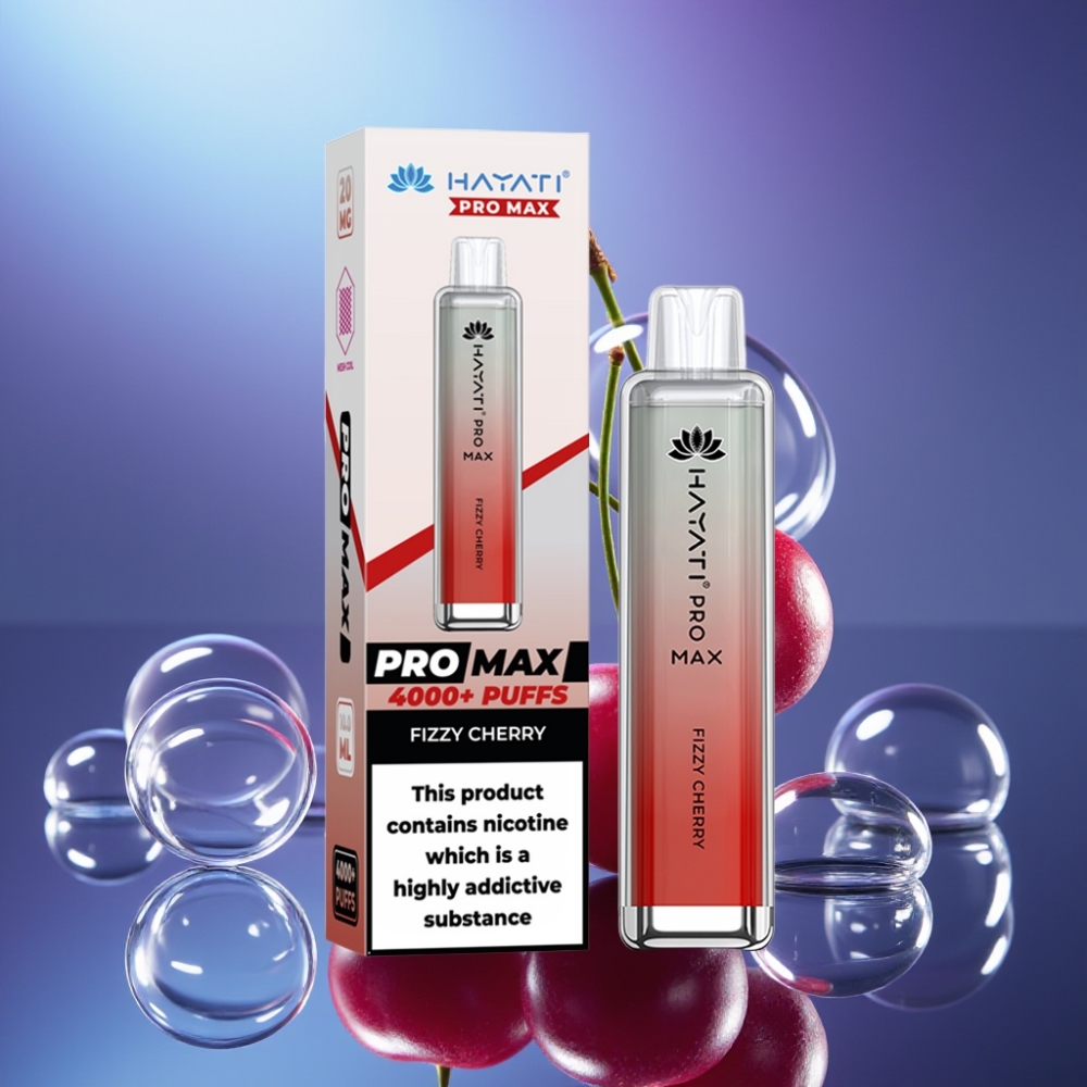 Hayati Pro Max 4000 Puffs Rechargeable Disposable Vape Cireșă Effervescentă