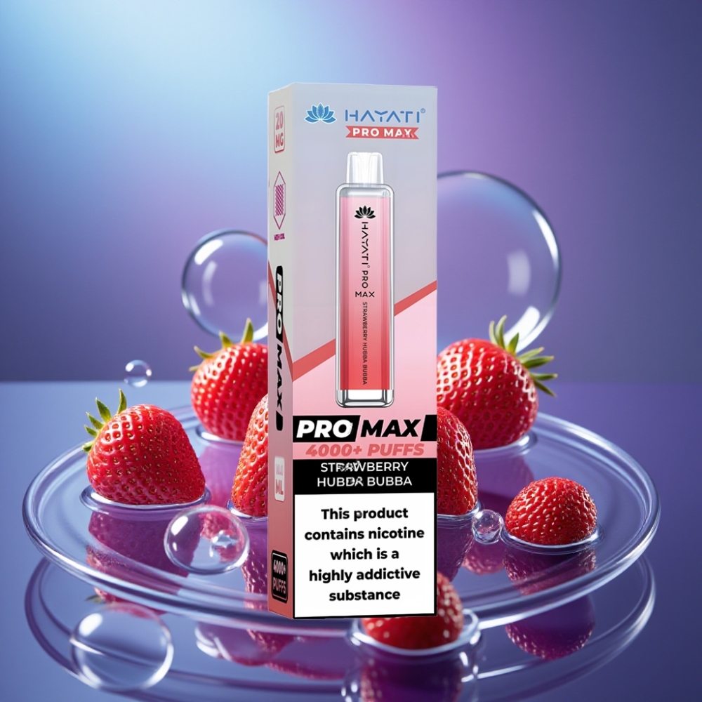 Hayati Pro Max 4000 Puffs Vape Disposabil Capsuni Hubba Bubba Baterie Reincarcabila