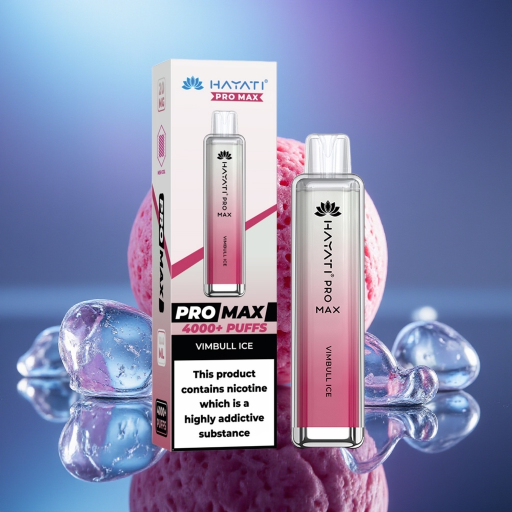 Hayati Pro Max 4000 Pufuri Disposable Vape Gheață Vimbull și Baterie Recarregabilă