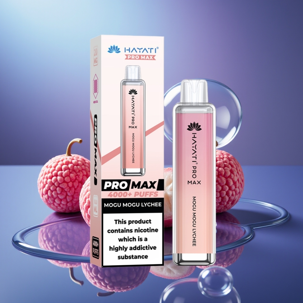 Hayati Pro Max 4000 Pufuri Disposable Vape Mogu Mogu Litchi Reincarcabil