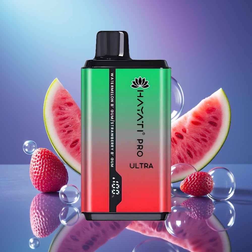 Hayati Pro Ultra 15000 Puffs Disposable Vape 2×12ml Pepene Bubblegum Căpșuni Bubblegum