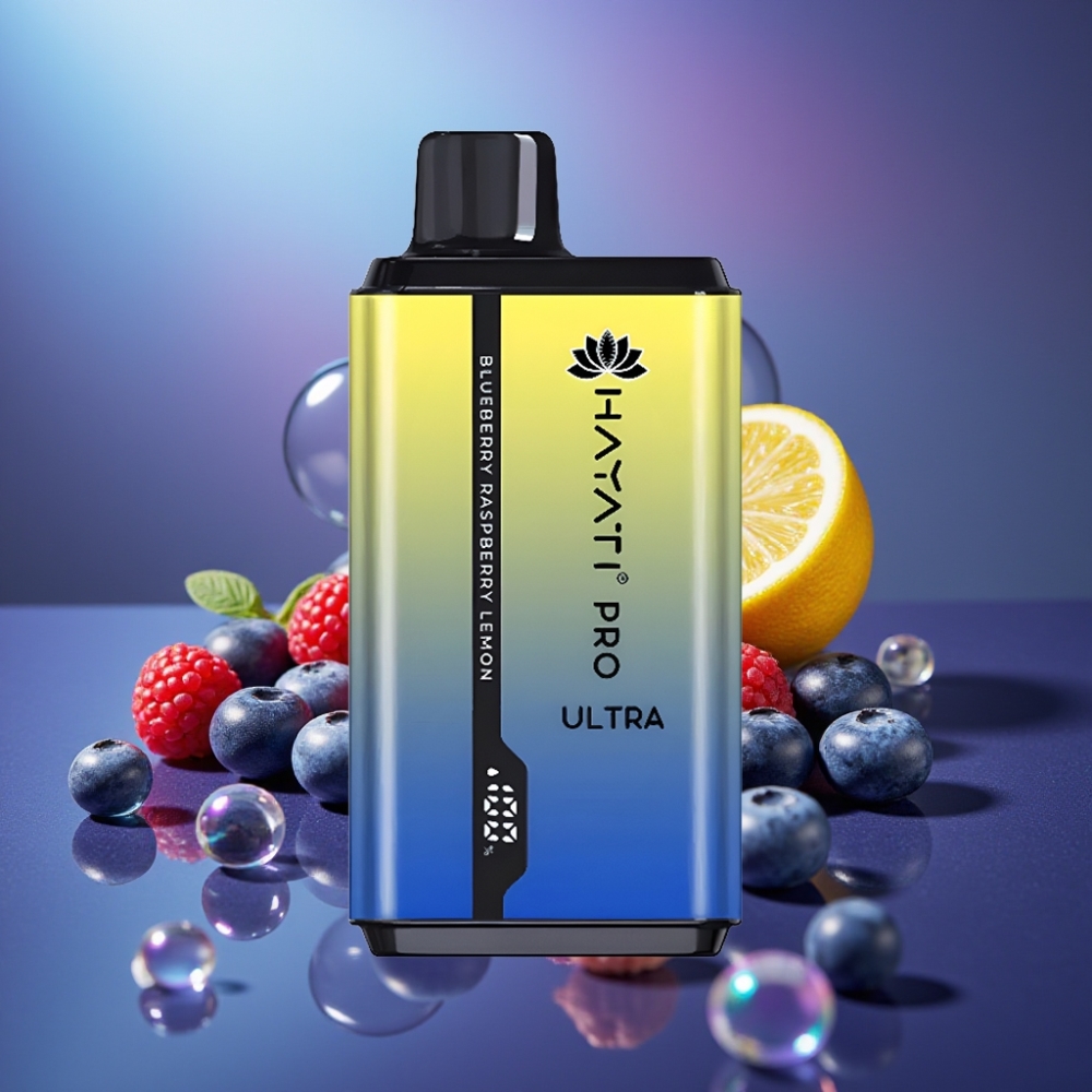 Hayati Pro Ultra 15000 Puffs Dispozabil Afine Zmeură Lămâie 2×12ml 2%