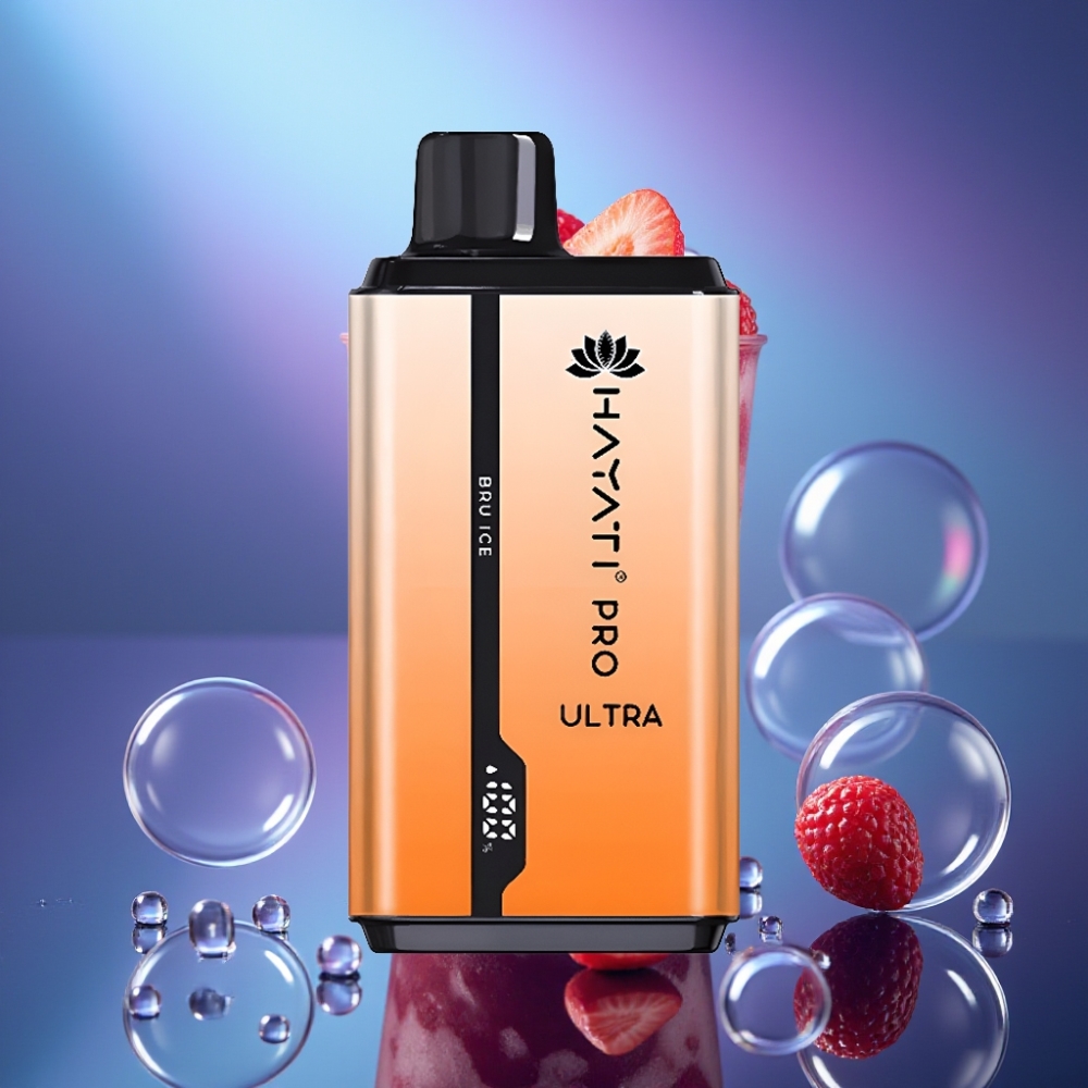 Hayati Pro Ultra 15000 Pufuri Disposable Vape Bru Gheață cu 49 de Arome și 2×12ml Lichid