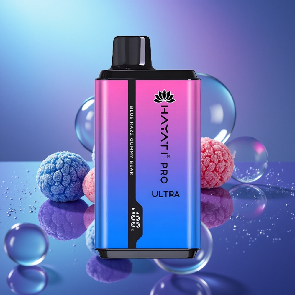 Hayati Pro Ultra 15000 Pufuri Dispozabil Vape Bomboală Gumoasă Albastră cu 49 de Arome și 2×12ml Lichid