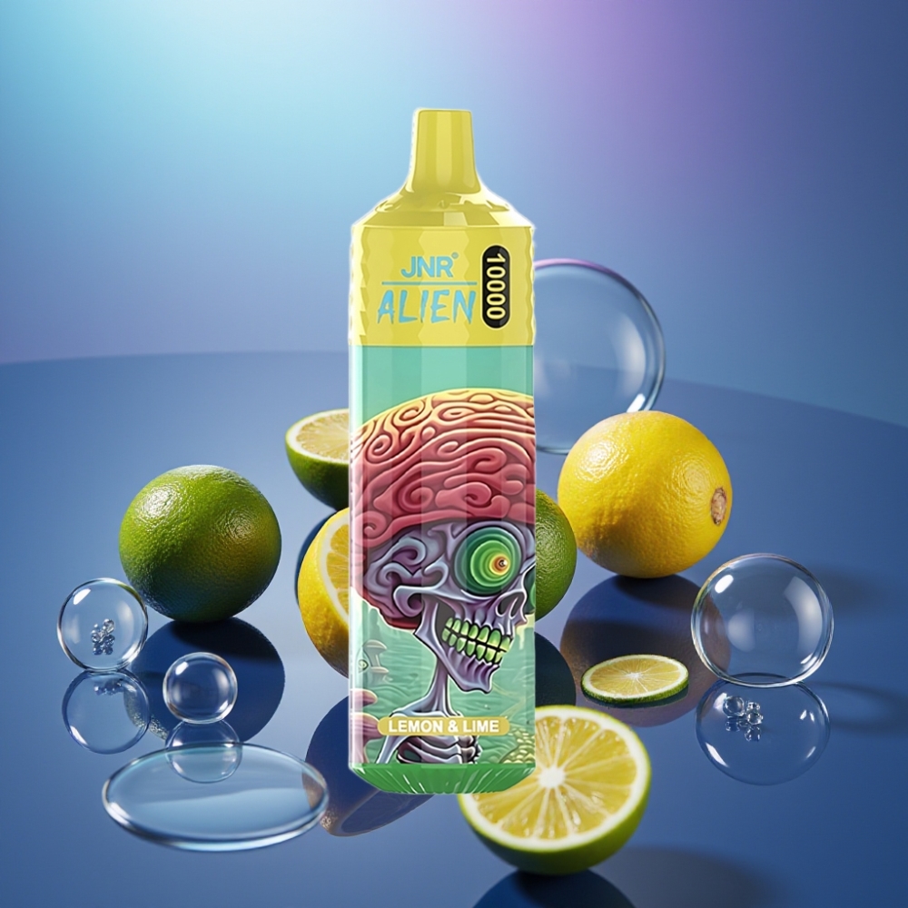 JNR Alien 10000 Puffs Disposable Vape Lămâie & Lime cu LED RGB și încărcare rapidă Type-C