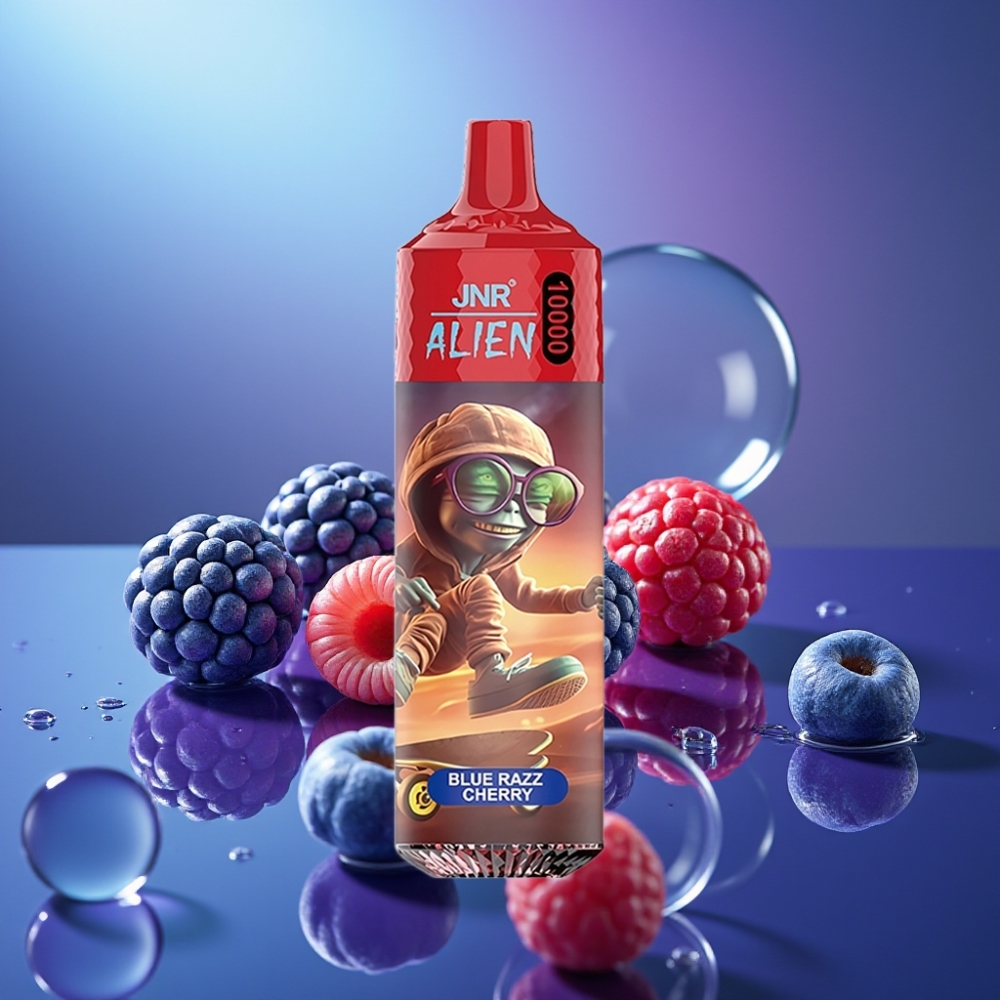JNR Alien 10000 Puffs Dispozabil Vape Coil Mesh 1.2 Ohm Afine Cireșă Albastră