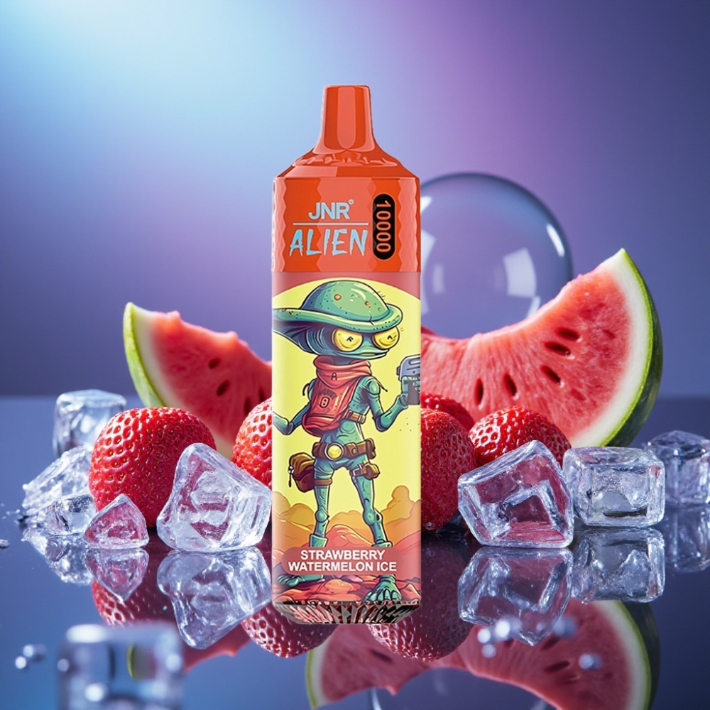 JNR Alien 10000 Puffs Dispozabil cu LED (RGB) și Aromă de Căpșună Pepene Gheață