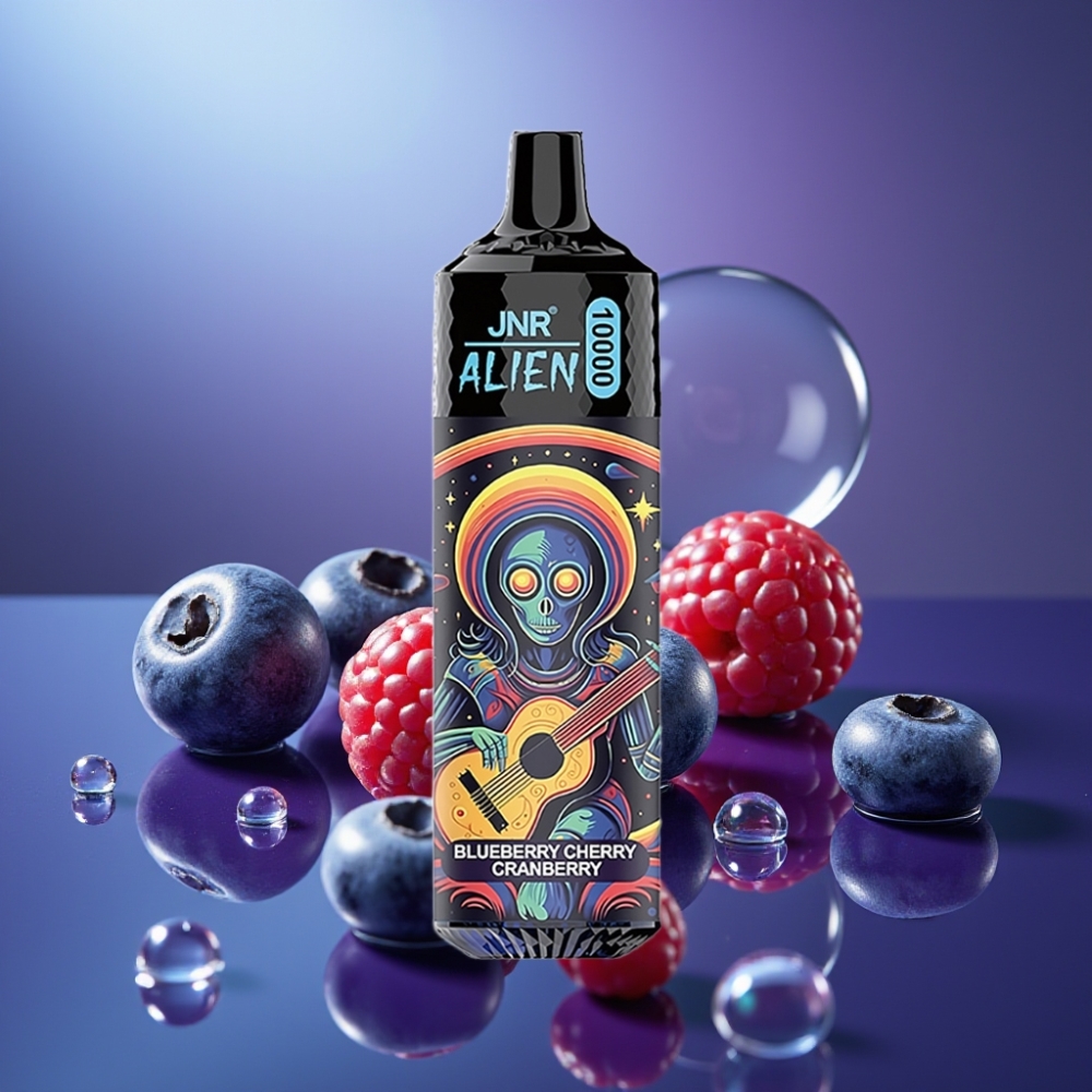 JNR Alien 10000 Puffs LED RGB cu Afine Cireșă Coacăză și Încărcare Rapidă Type-C