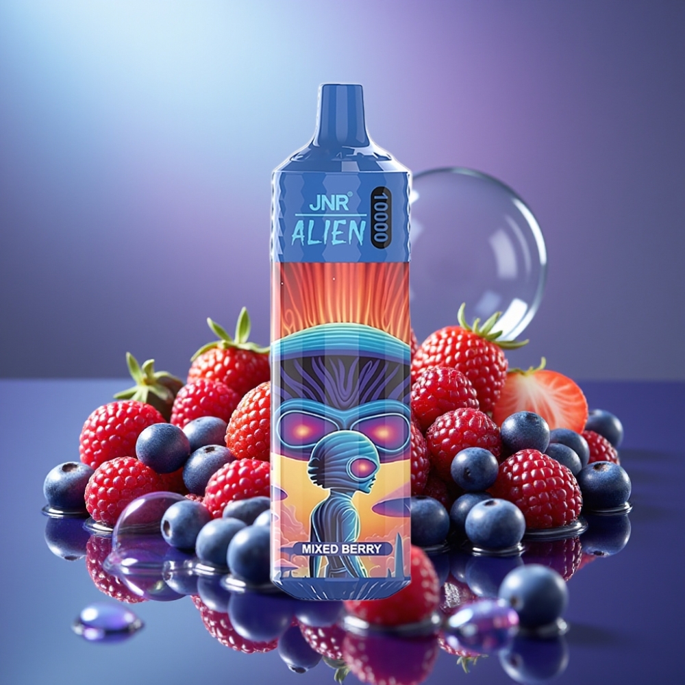 JNR Alien 10000 Pufuri cu LED (RGB) și Gust de Fructe de Pădure Mixte
