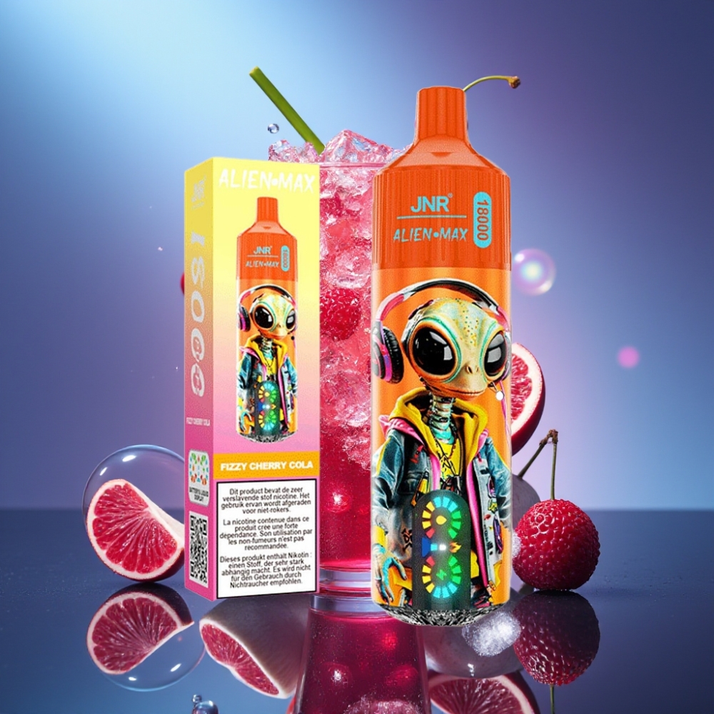 JNR Alien Max 18000 Puffs Afișaj LED Smart Type-C Quick Charge Cireșă Cola Fizzy