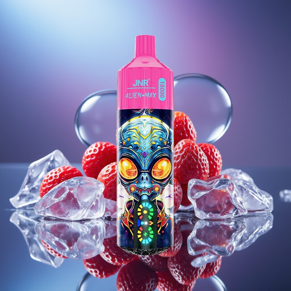 JNR Alien Max 18000 Puffs Display LED Dual Mesh Capsulă Capsulă Dublă Aroma Căpșuni Ice