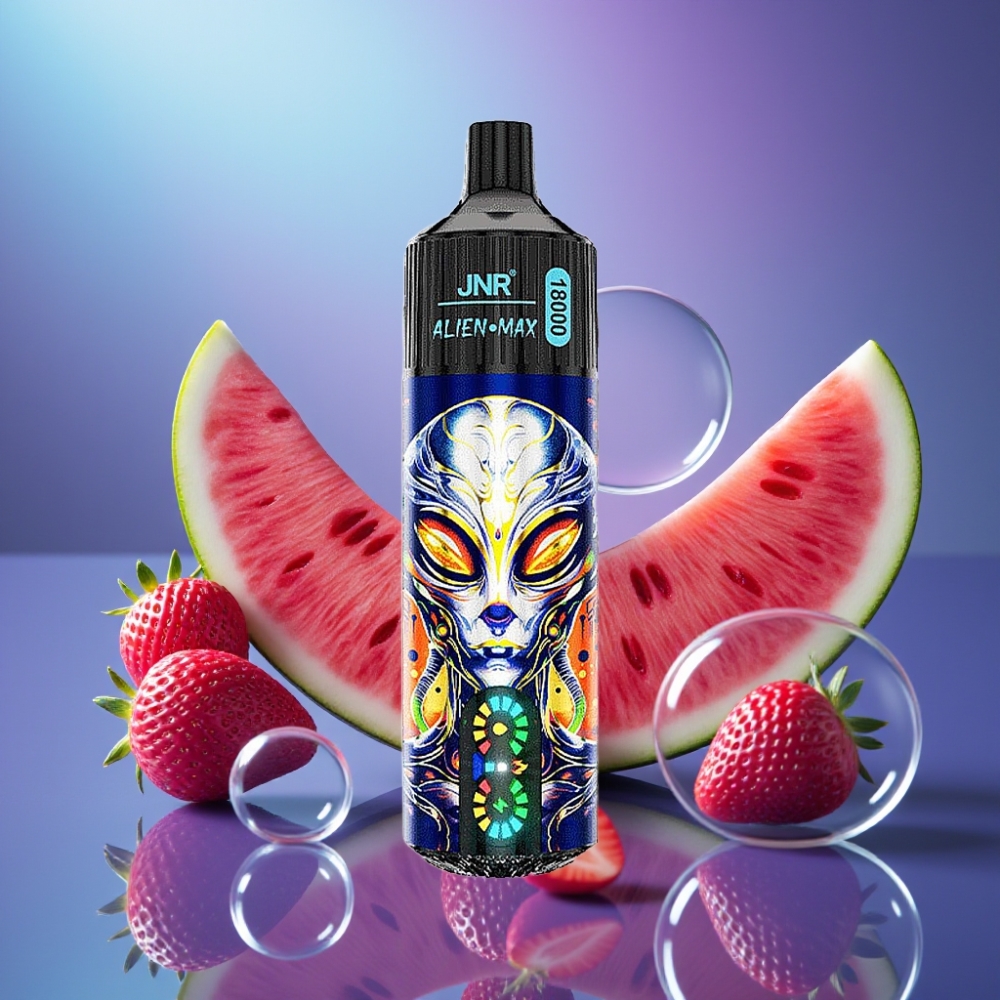 JNR Alien Max 18000 Puffs Dispozabil LED Dual Mesh Capsuni Pepene Gumă