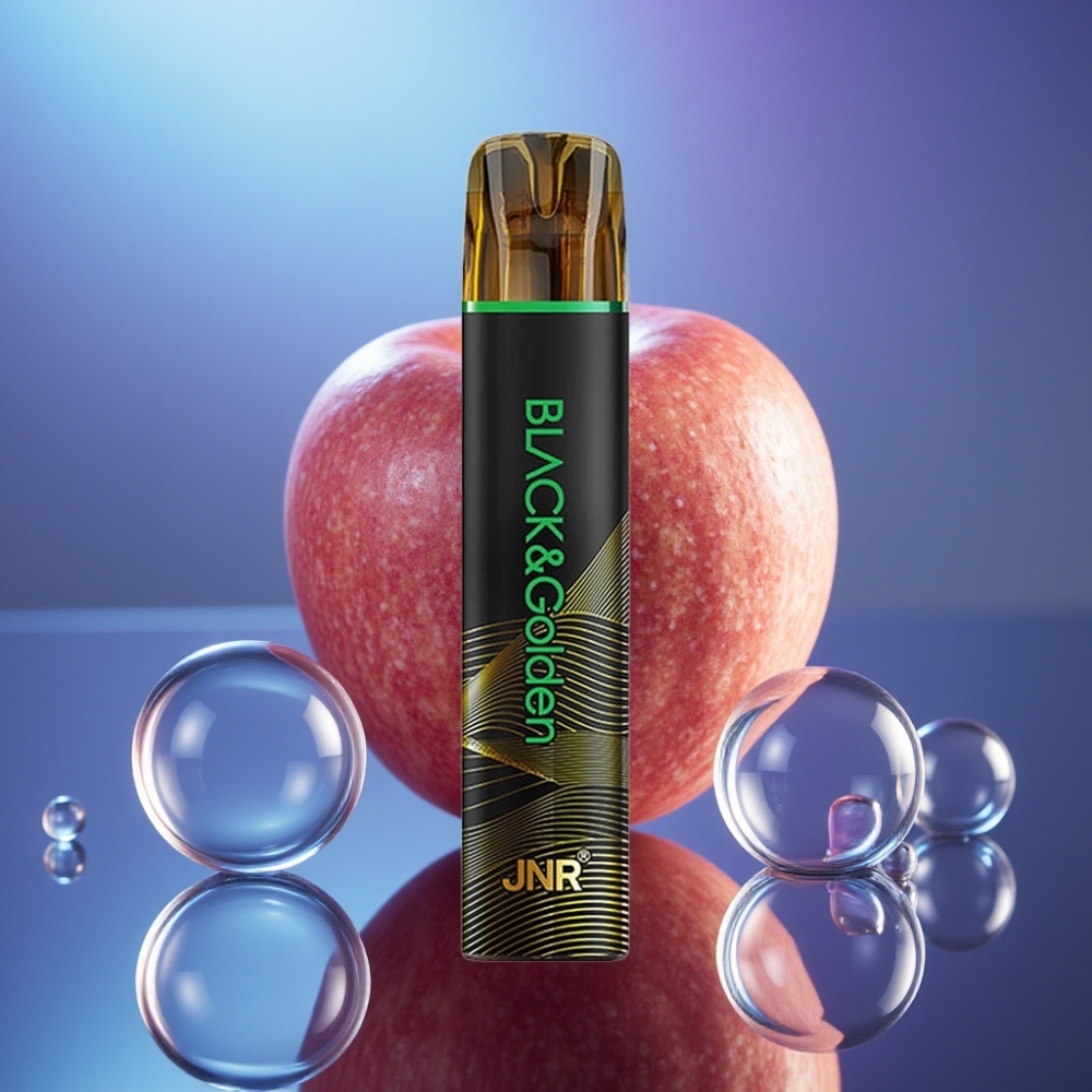 JNR Black&Golden 800 Puffs Disposable Vape Măr Acru 550mAh