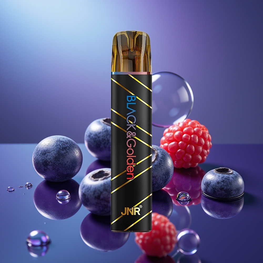 JNR Black&Golden 800 Pufuri 550mAh Disposable Vape Afine Acidulată Zmeură