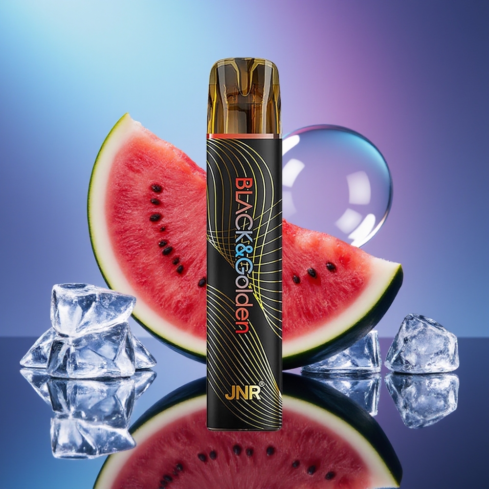 JNR Black&Golden 800 Pufuri 550mAh Disposable Vape Gheață Pepene