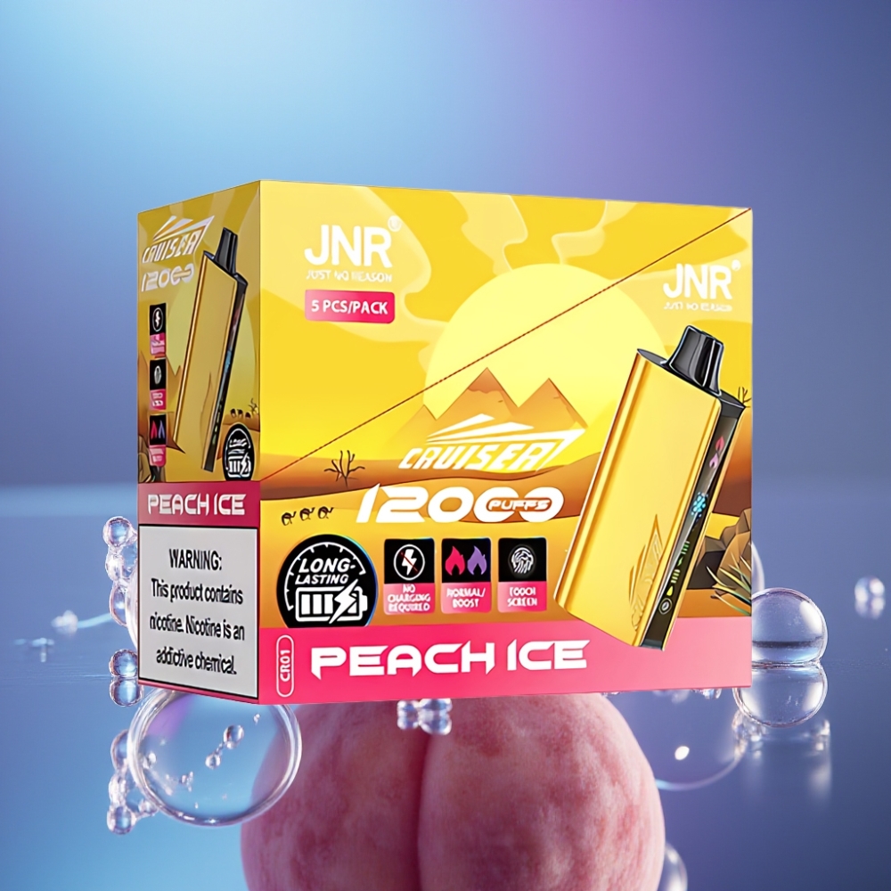 JNR Cruiser 12000 Pufuri No-Charge Disposable Vape Gheață de piersici cu Baterie 3500 mAh