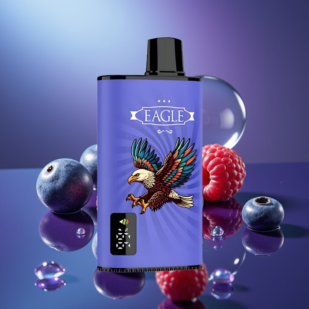 JNR EAGLE Smart 23000 Puffs Disposable Vape Afină Zmeură Cireașă cu Ecran Digital și Bobină Mesh 1.0ohm