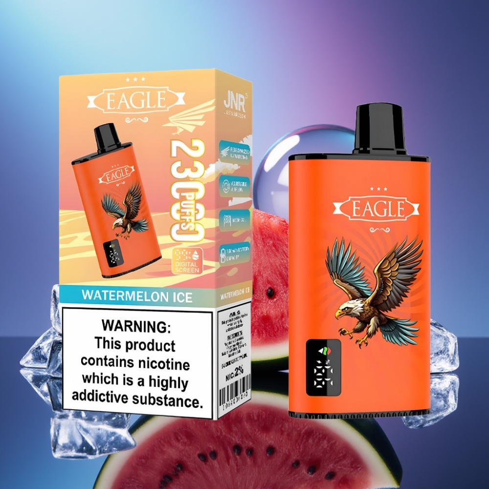 JNR EAGLE Smart 23000 Puffs Disposable Vape Afine Gheață cu Ecran Digital și Bobină Mesh 1.0ohm