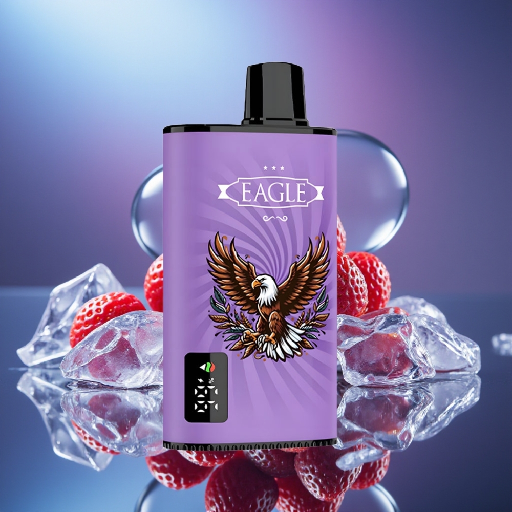 JNR EAGLE Smart 23000 Puffs Disposable Vape Capsuni Gheață cu Ecran Digital și Bobină Mesh 1.0ohm