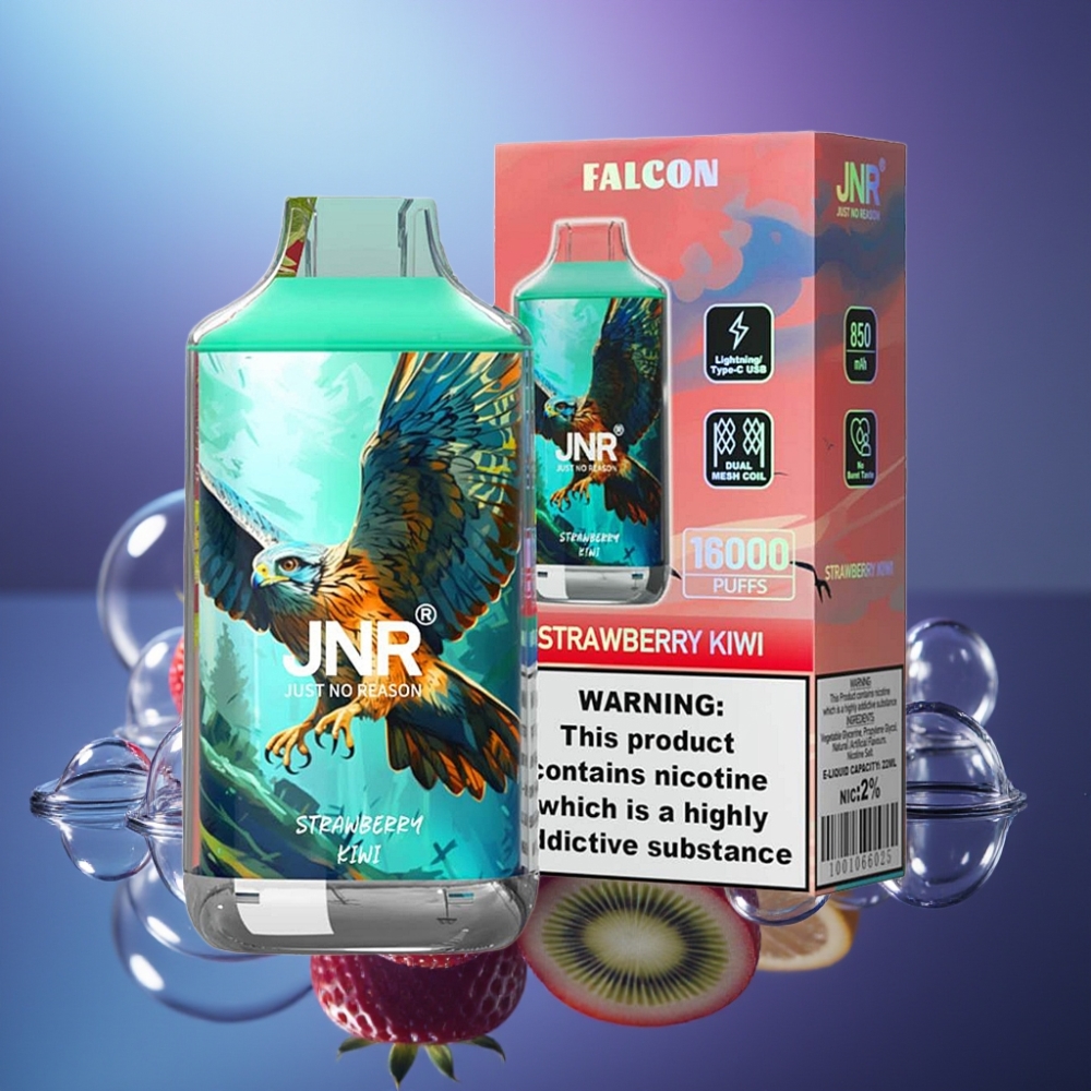 JNR Falcon 16000 Puffs 22ml Capsulă Dual Mesh Coil Căpșuni Kiwi