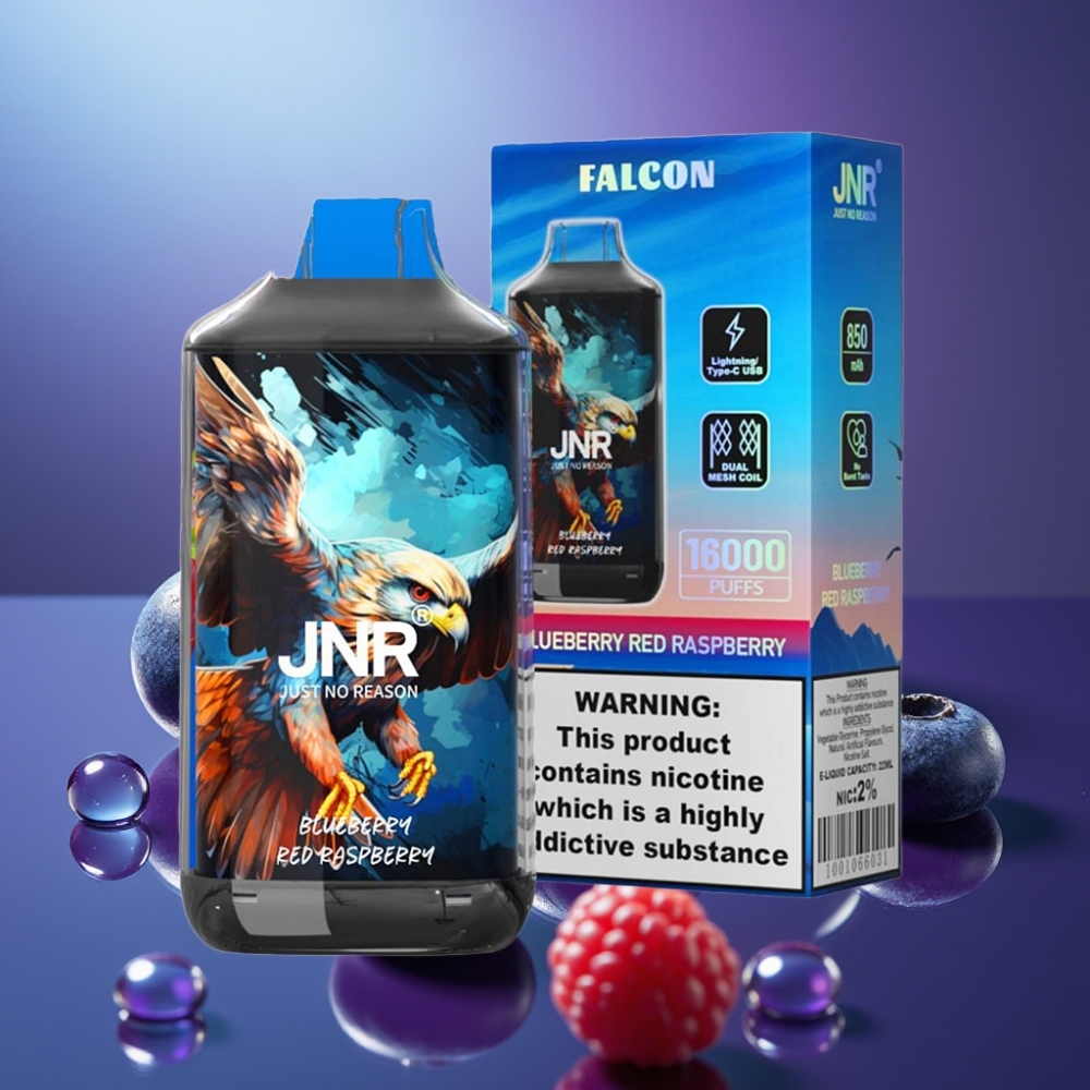 JNR Falcon 16000 Puffs Dispozabil Vape Afină Zmeură Roșie 850 mAh 22ml