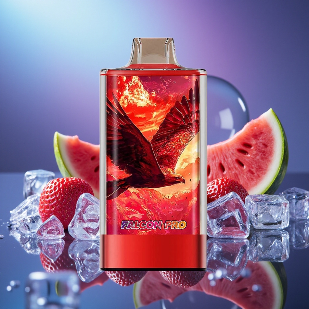 JNR Falcon Pro 28000 Bucăți Cu Afișaj Smart și Coil Dual Mesh Aromă Căpșună Pepene Gheață