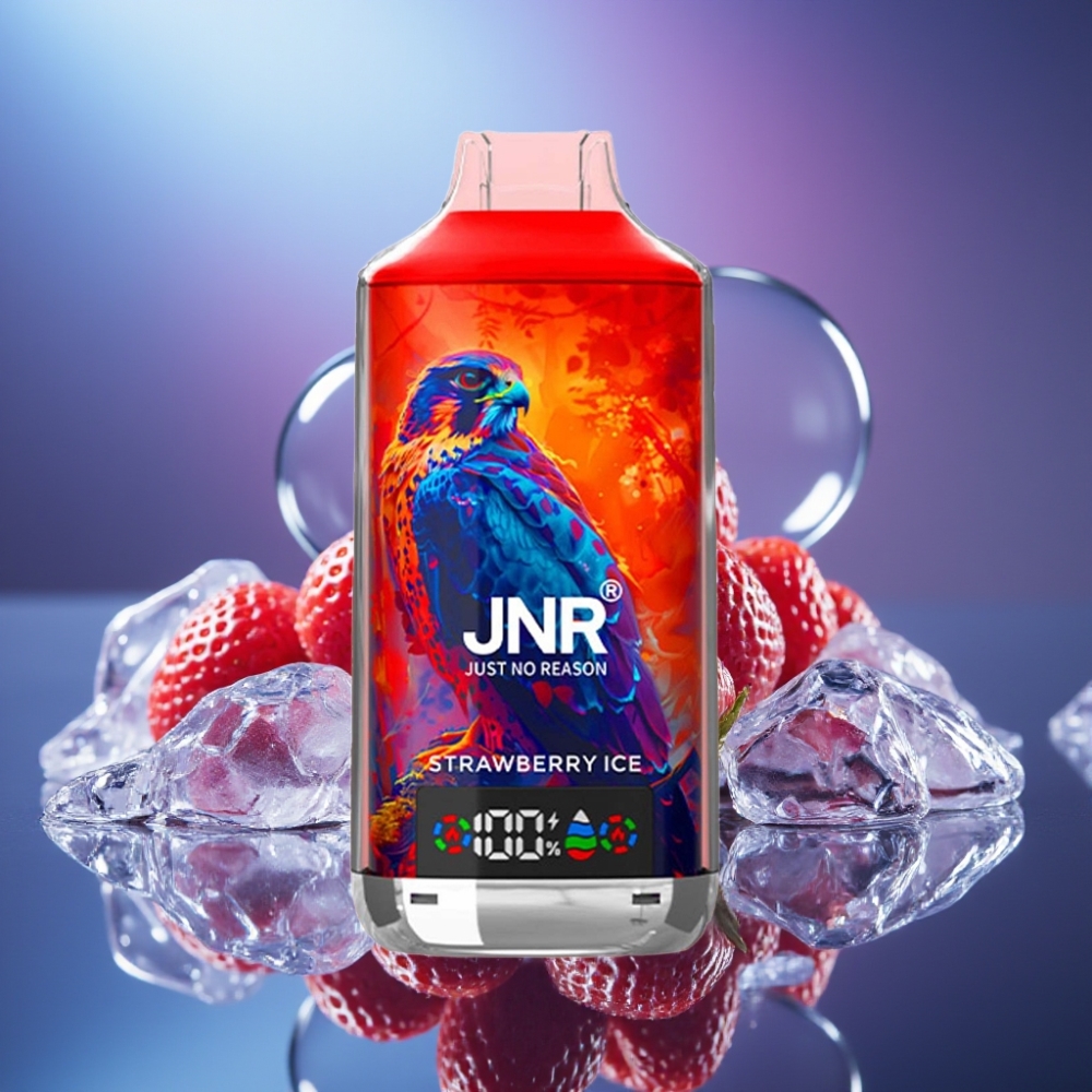 JNR Falcon X 18000 Puffs Dispozabil cu Afișaj Digital și Încărcare Rapidă Type-C, Capsuni Gheață