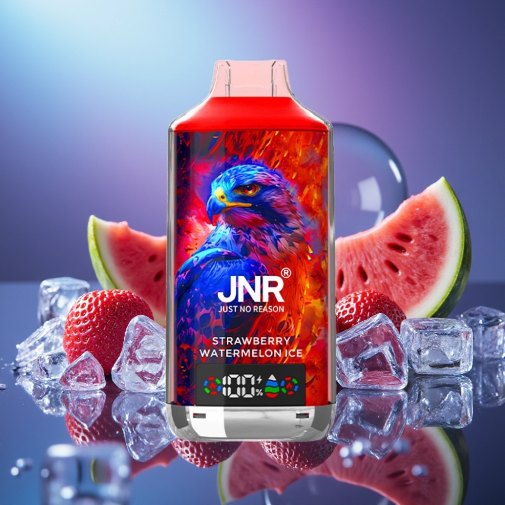 JNR Falcon X 18000 Pufuri Disposable Vape Capsuni Pepene Gheață Dual Mesh Coil Type-C