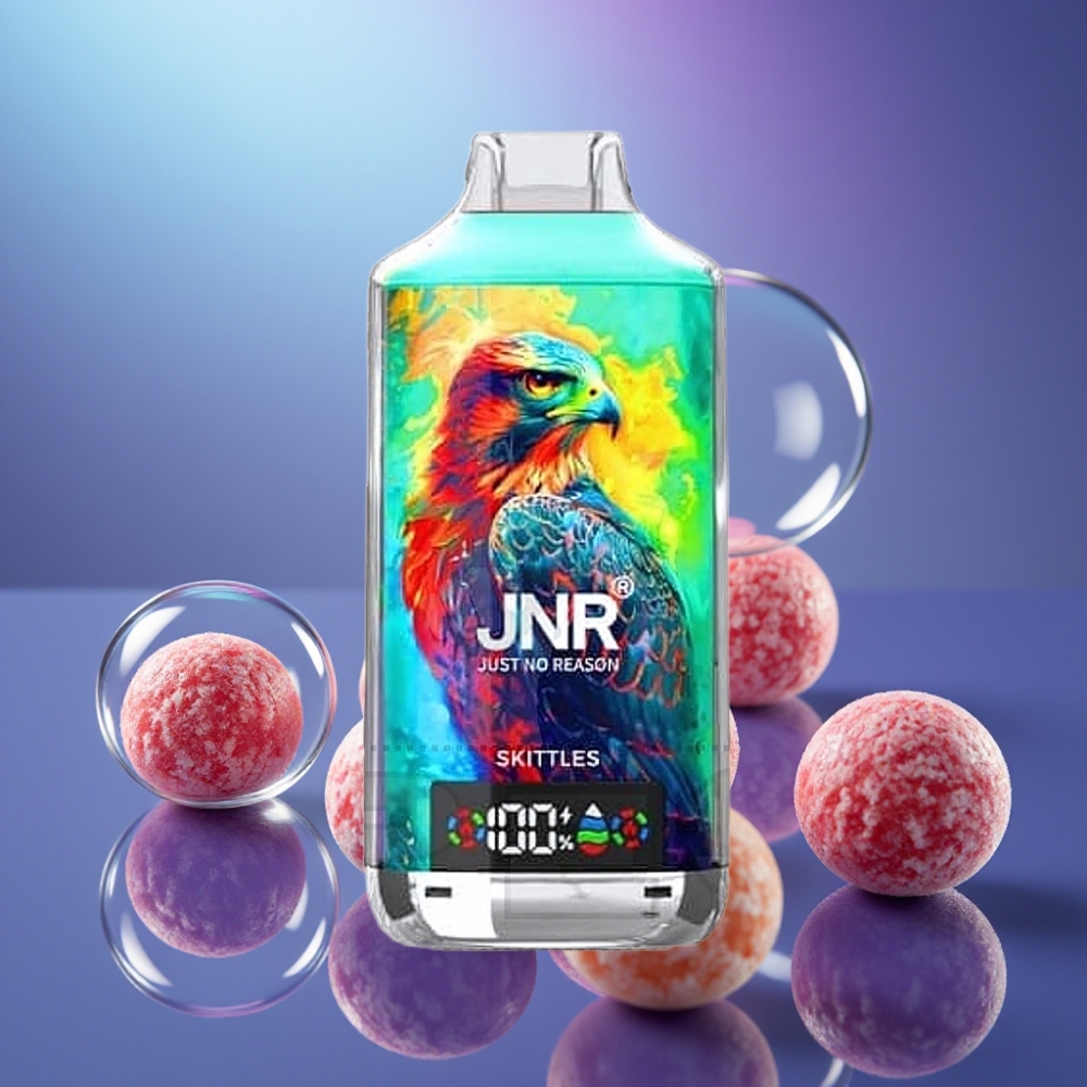 JNR Falcon X 18000 Pufuri Disposable Vape Skittles cu 24ml E-lichid și Dual Mesh Coil