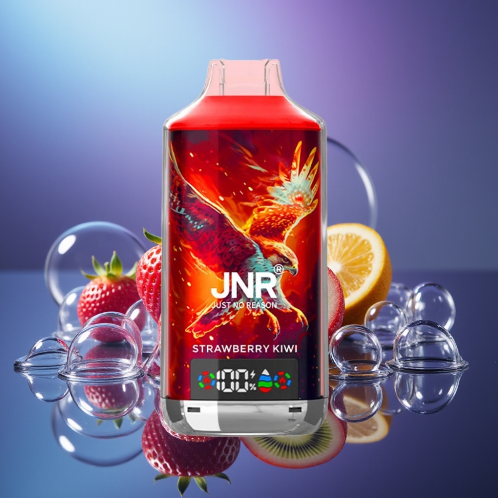 JNR Falcon X 18000 Pufuri cu Afișaj Digital și Încărcare Rapidă Type-C Capsuni Kiwi