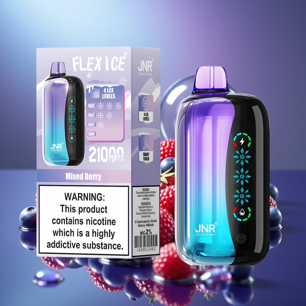 JNR Flex Ice 21000 Pufuri Disposable Vape Afine Mixte cu Ecran Tactil și Ice Adjustable