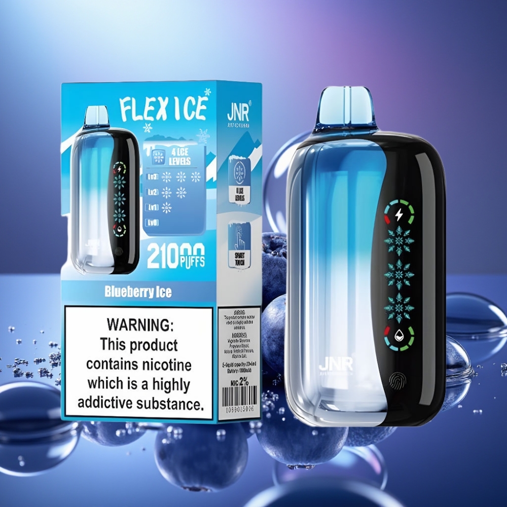 JNR Flex Ice 21000 Pufuri Dispozabil Afumător cu Ecran Tactil și Afumător Dispozabil