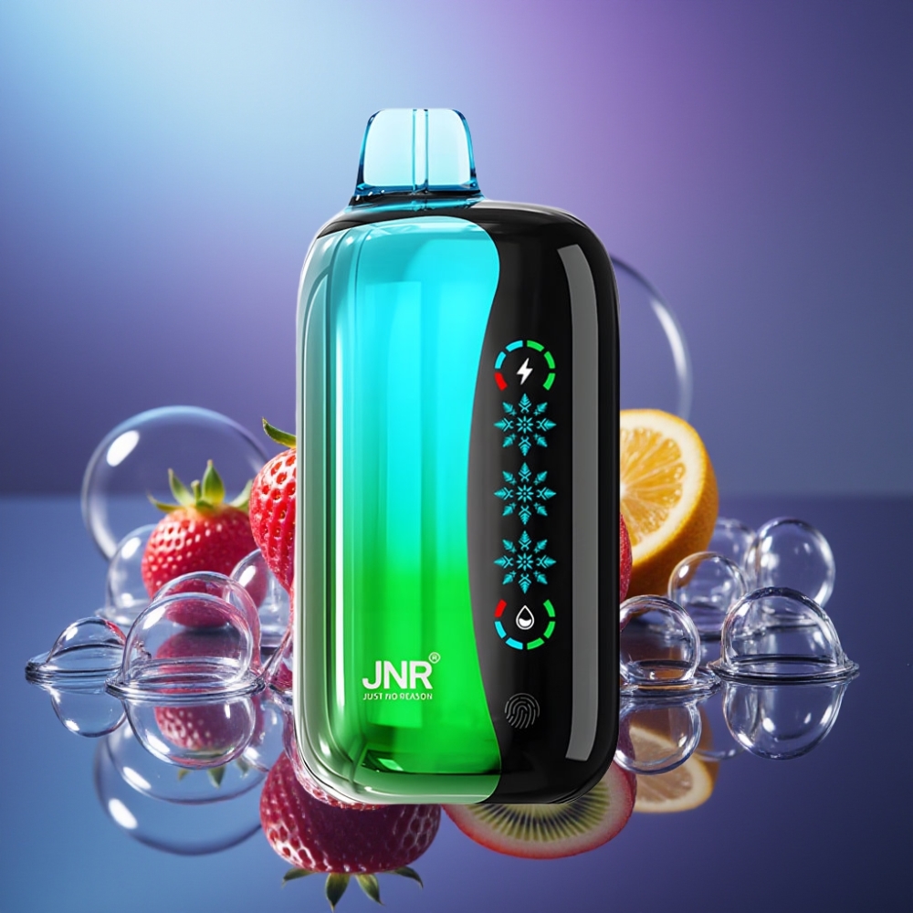 JNR Flex Ice 21000 Pufuri cu Ecran Tactil și Ajustare Ice Disposable Vape Căpșuni Kiwi