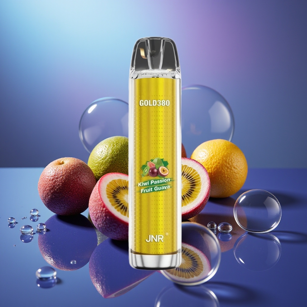 JNR Gold380 6000 Pufuri Disposable Vape Kiwi Fruitul Pasiei Guava 1500mAh