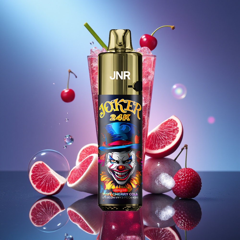 JNR Joker 24K Puffs Disposable Vape Cola Cireșe Fizzy cu 800mAh și Iluminare
